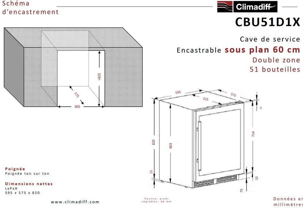 Винный шкаф Climadiff CBU51D1X фотография 1