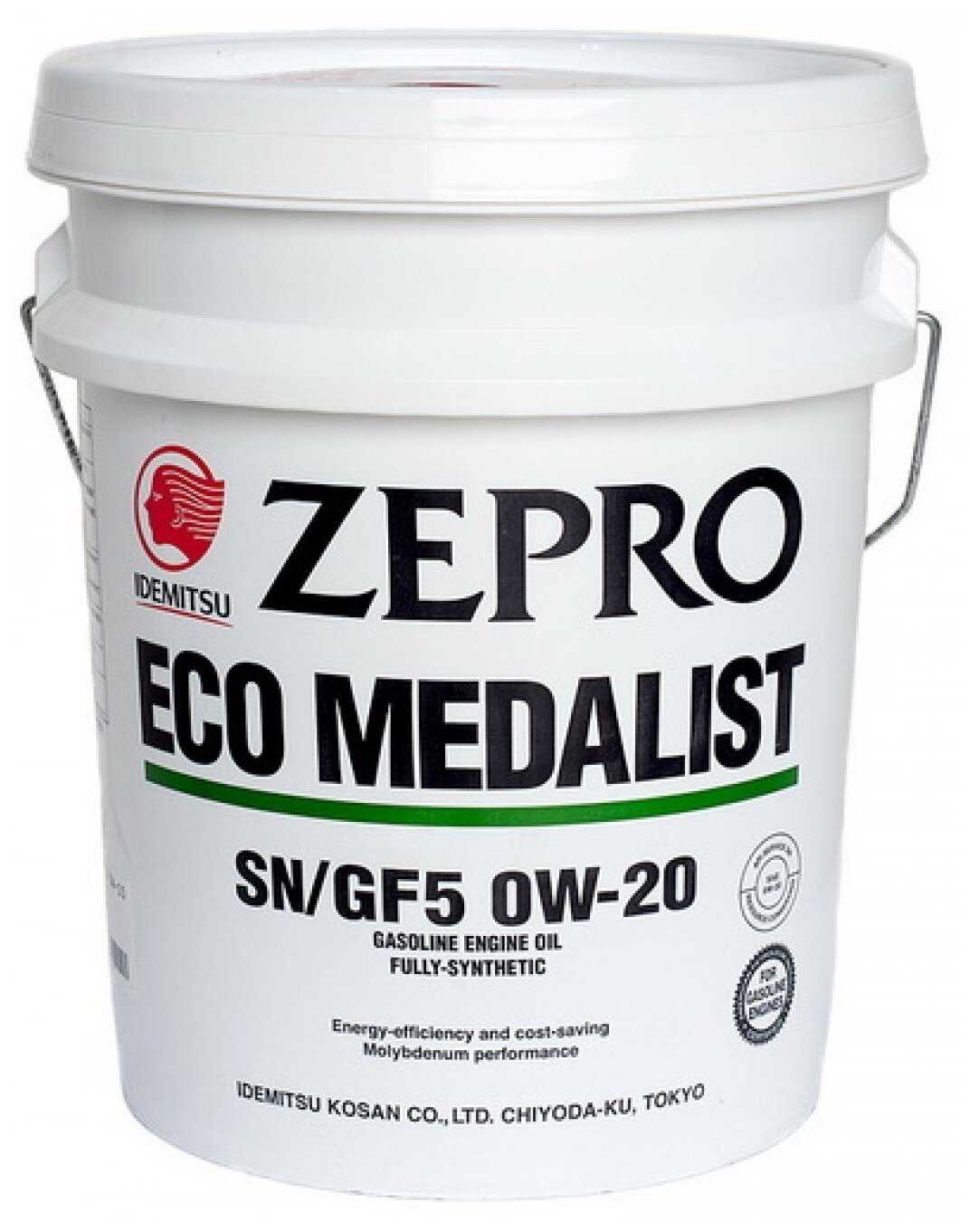Синтетическое моторное масло IDEMITSU Zepro Eco Medalist 0W-20 SN/GF-5 фотография 2