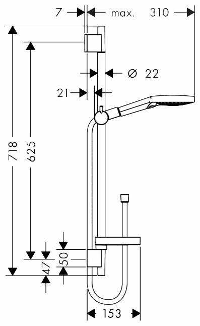 Душевой гарнитур hansgrohe Raindance Select S 120 3jet/Unica 26630000, хром фотография 1