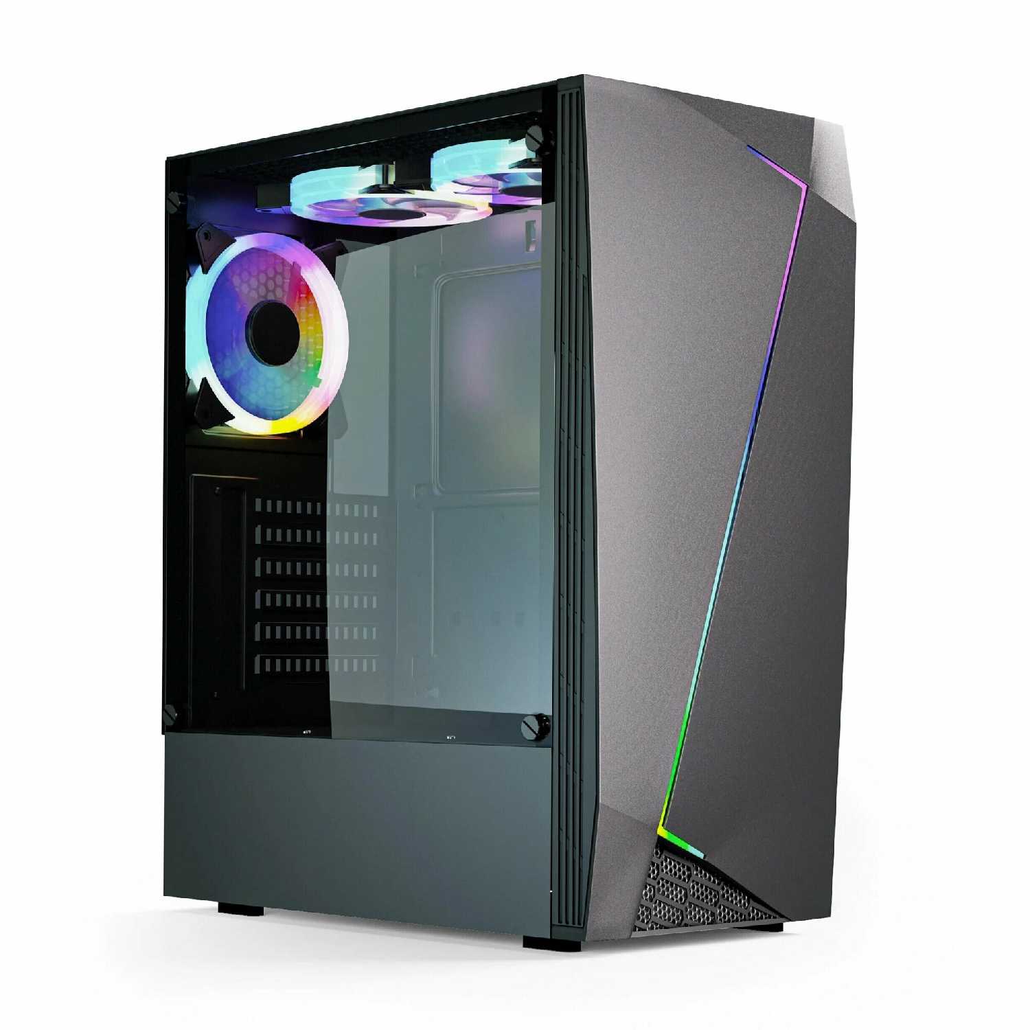 Компьютерный корпус ABR Gaming GQ-2 (3х120 мм RGB подсветка, 1 USB 3.0;22.0, HD Audio, Mic, Midi-Tower) фотография 15