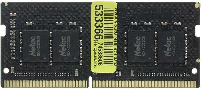 Оперативная память Netac Basic 16 ГБ DDR4 SODIMM CL22 (NTBSD4N32SP-16) фотография 4