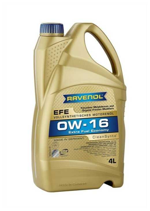 Синтетическое моторное масло RAVENOL Extra Fuel Economy EFE SAE 0W-16 фотография 2
