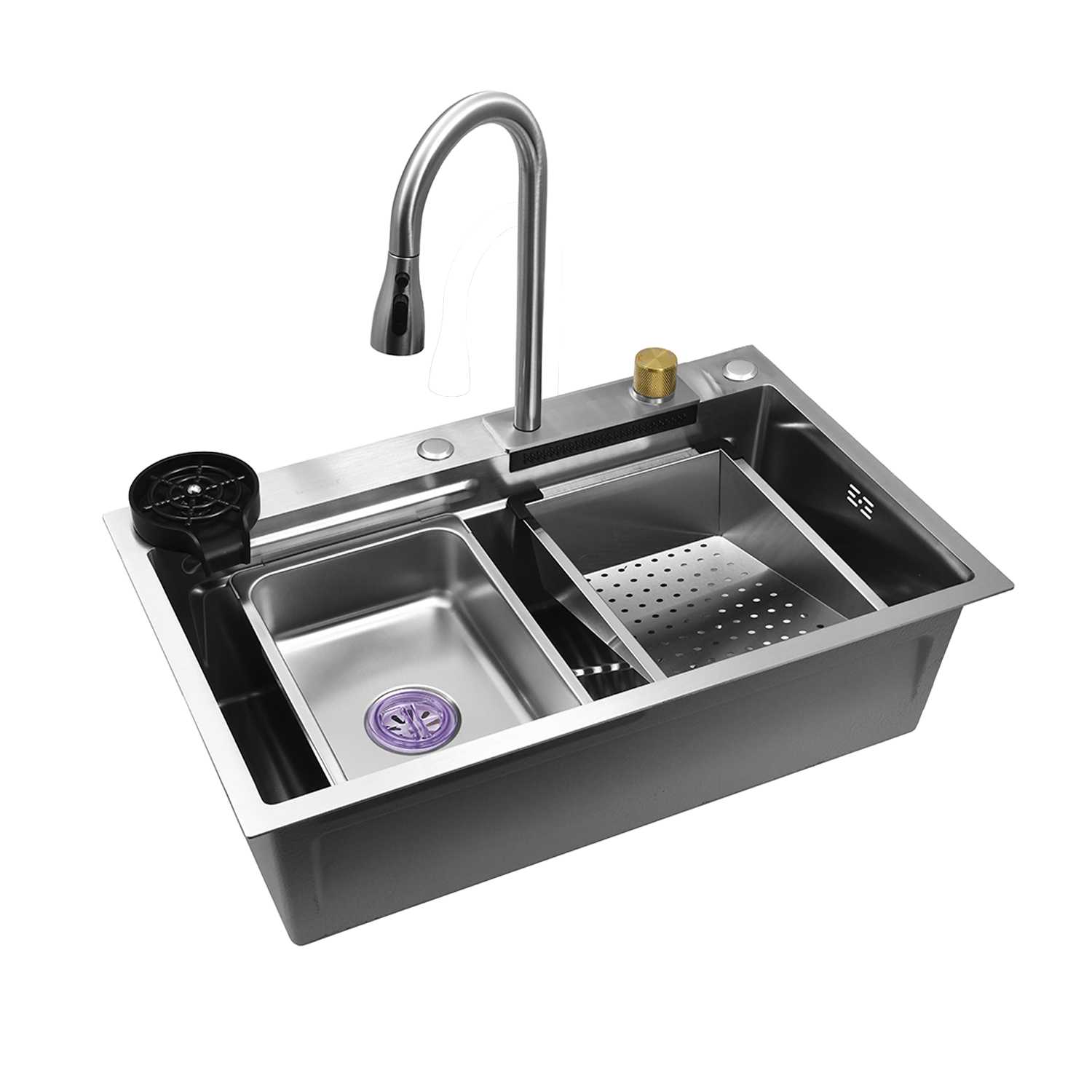 Многофункциональная мойка для кухни WISENT WG37545-S (75x45) фотография 13
