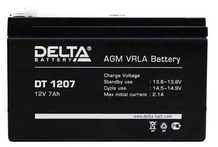 Аккумуляторная батарея DELTA Battery DT 1207 (12В) фотография 5