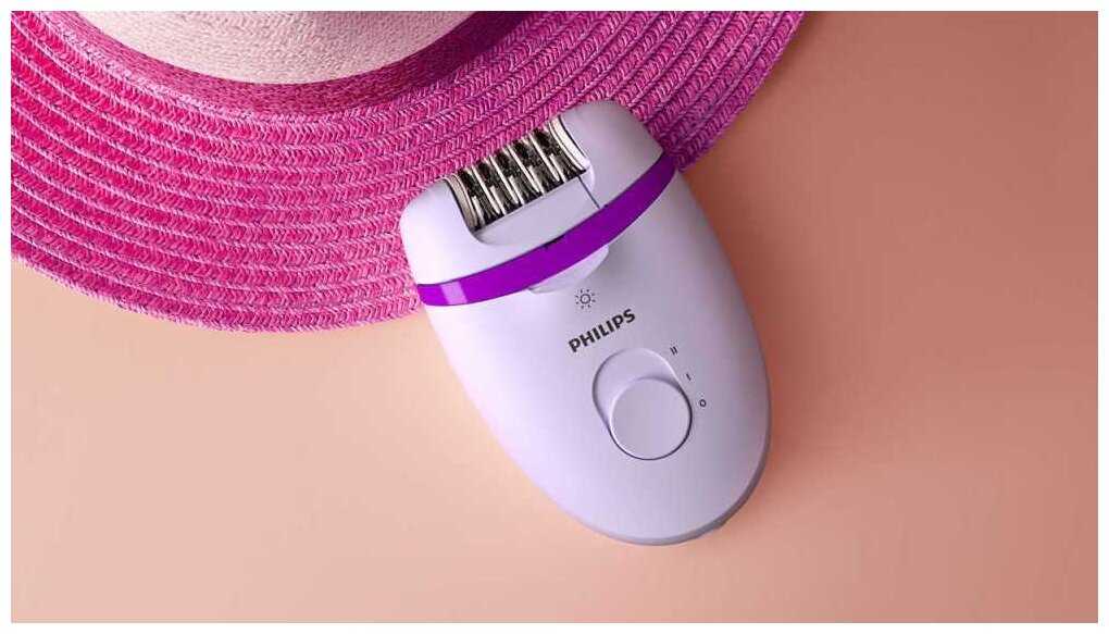 Эпилятор женский с 3 насадками, фиолетового цвета, Philips