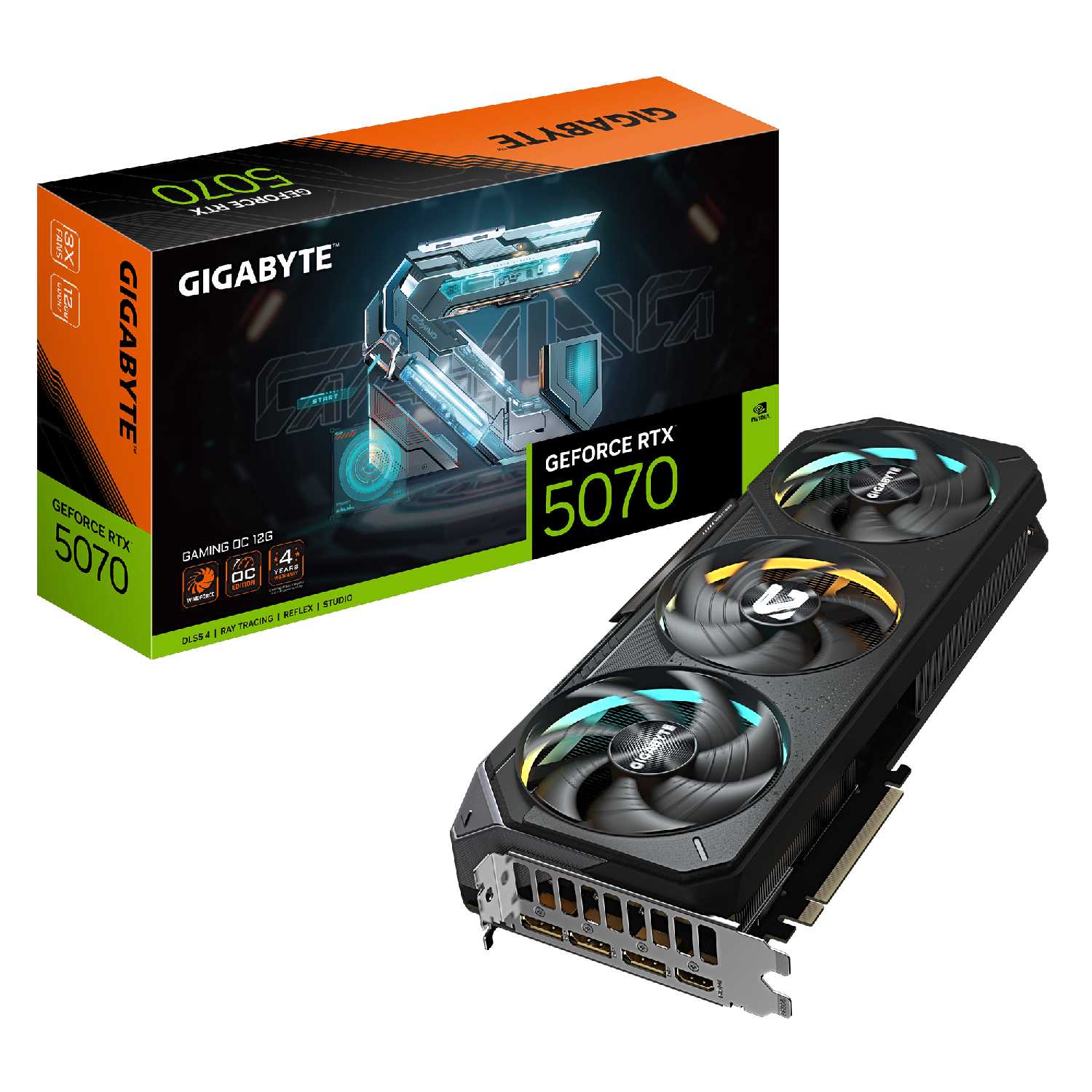 Видеокарта GIGABYTE GeForce RTX 5070 GAMING OC [GV-N5070GAMING OC-12GD] [12GB GDDR7] фотография 1