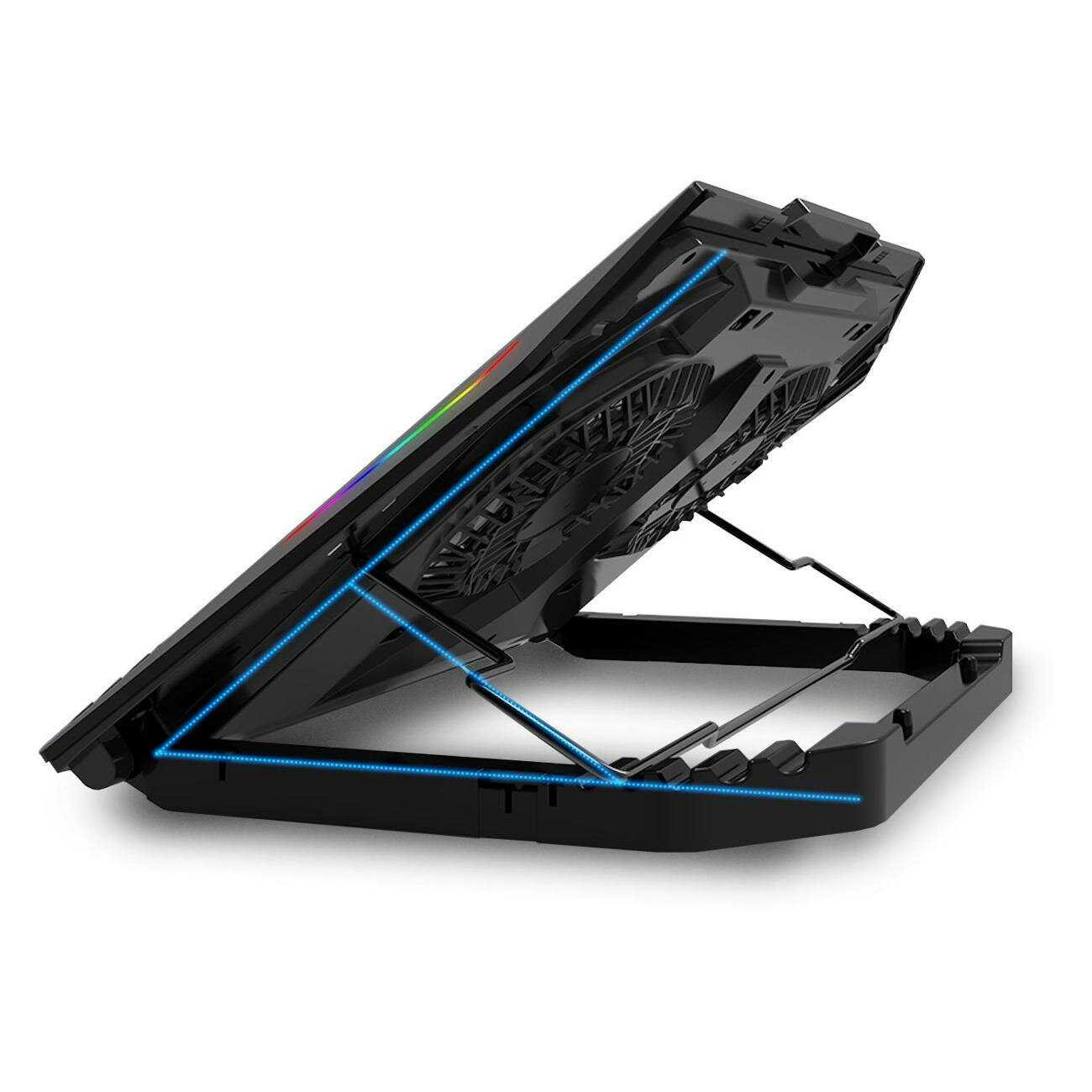 Охлаждающая подставка для ноутбуков Регулируемая [2 вентилятора, для экрана 13