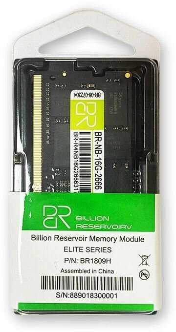 Память для ноутбука BillionReservoir 2x8 ГБ DDR4 SoDIMM (BR-NB-8G-2666x2) фотография 5