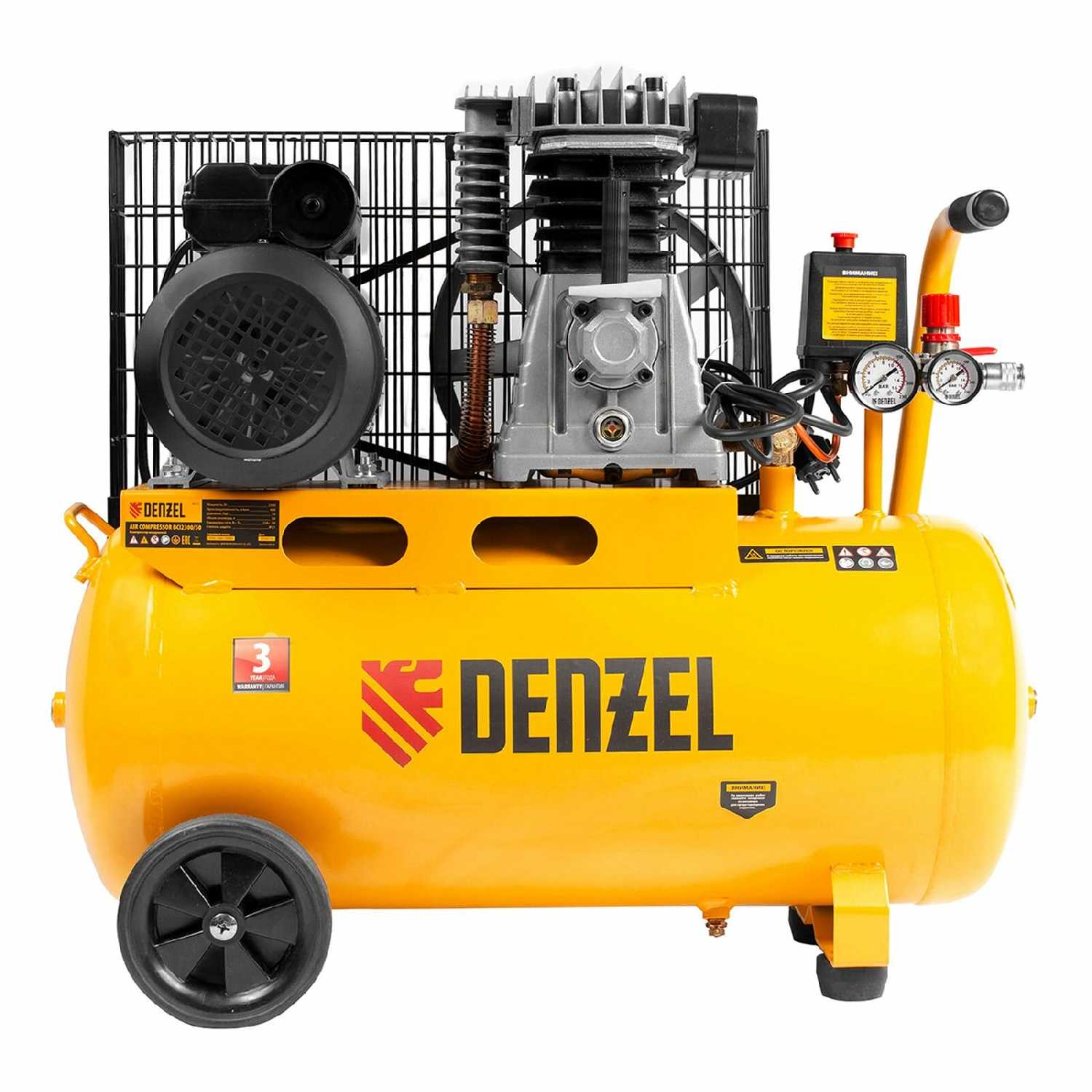 Компрессор воздушный Denzel BCI2300/50 (2.3 кВт, 50 литров, 400 л/мин) фотография 14