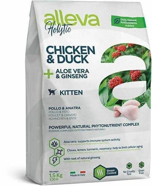 Корм для котят Alleva Holistic (беззерновой, с курицей, с уткой) фотография 1