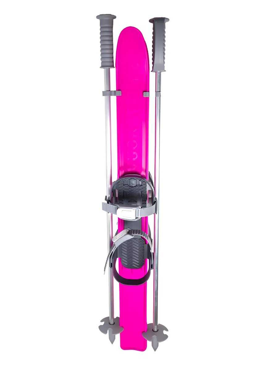 Лыжный комплект детский с креплениями и палками (75 см) фотография 30