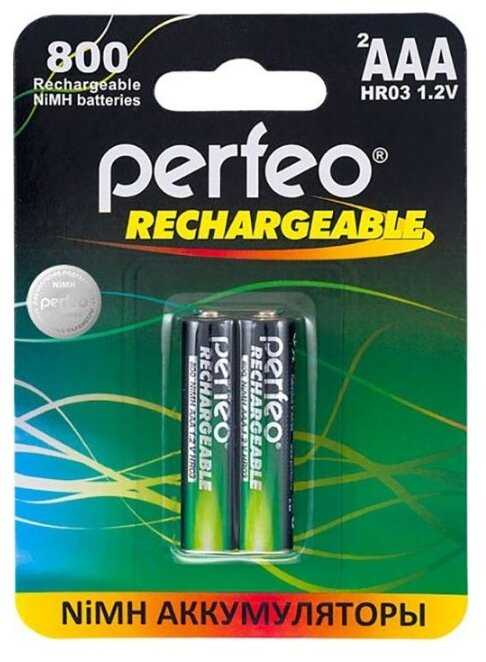 Батарейка аккумуляторная AAA никель-металлогидридная Perfeo AAA800mAh/2BL 2 шт фотография 1
