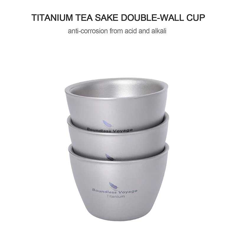 Титановая чайная чашка Boundless Voyage для кемпинга (40 мл) фотография 8