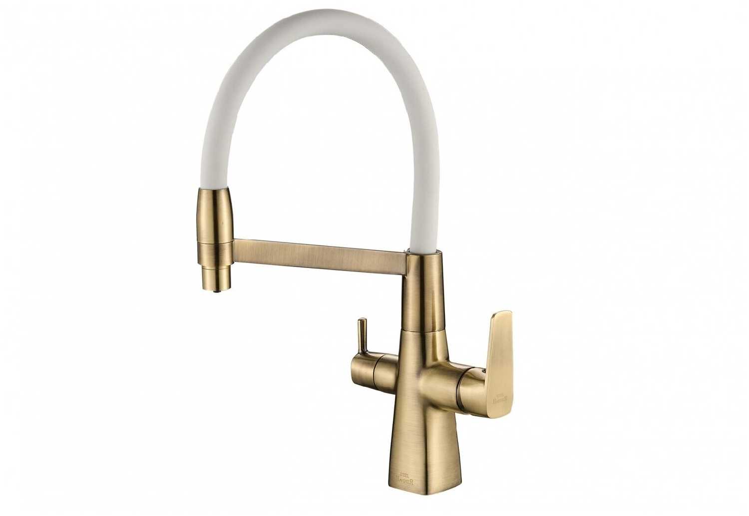 Смеситель для кухни (мойки) STEEL HAMMER SH 818 BRONZE, рычажный фотография 1