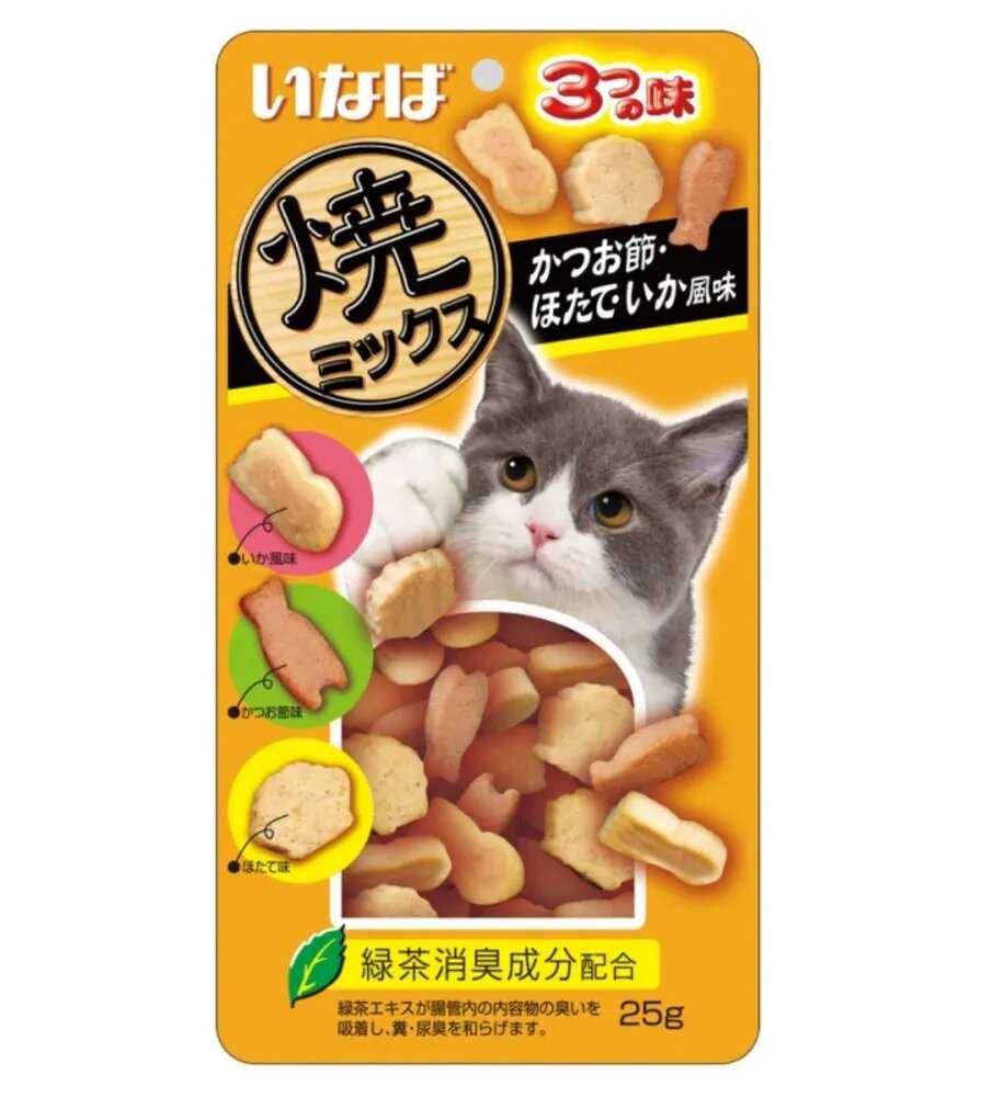 Лакомство INABA Yaki Miksu (Запеченное ассорти для кошек) фотография 15