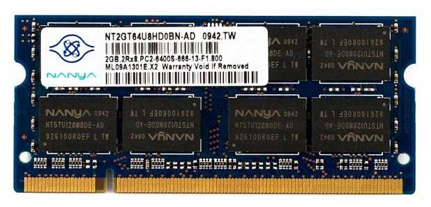 Оперативная память Nanya 2 ГБ DDR2 800 МГц SODIMM CL6 NT2GT64U8HD0BN-AD фотография 4