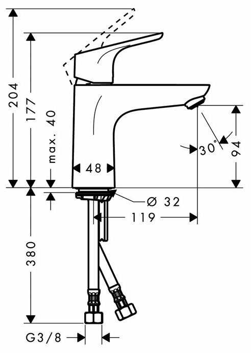 Смеситель для раковины (умывальника) hansgrohe Focus CoolStart 31509000 однорычажный хром фотография 1