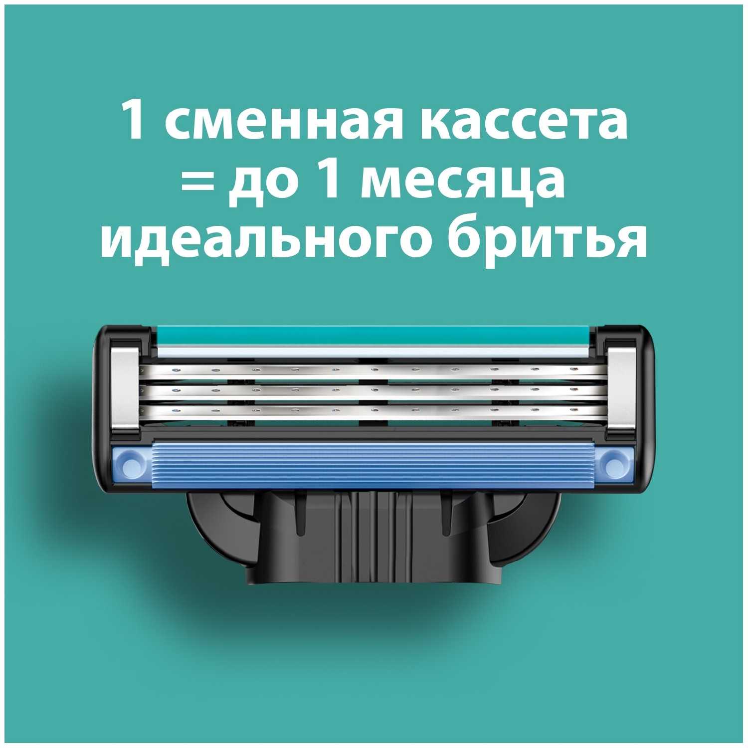 Набор Gillette бритвенный станок Mach3 со сменной кассетой, гель для бритья, чехол для бритвы фотография 9