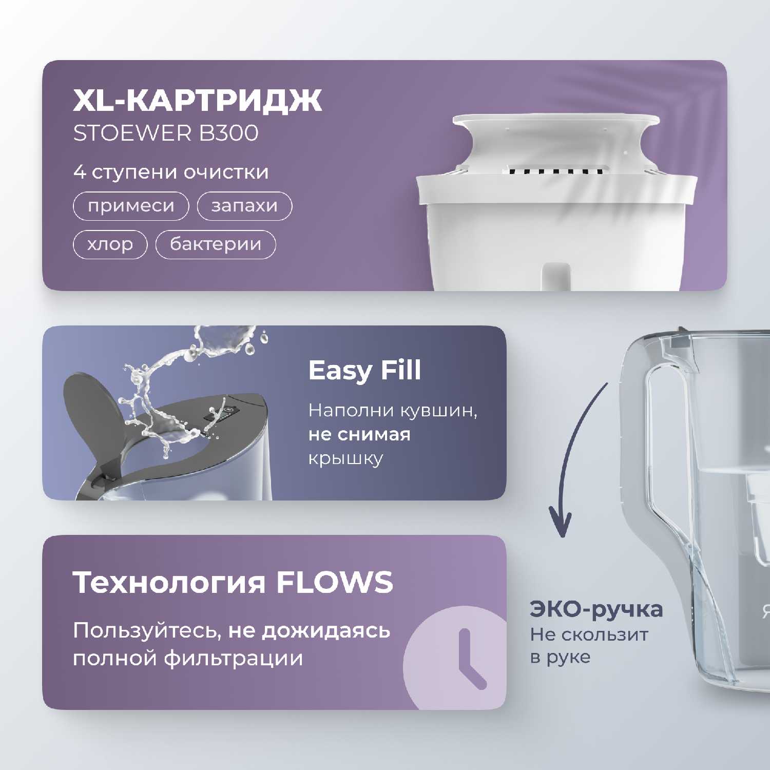 Фильтр-кувшин для воды STOEWER Donau (2600) фотография 15