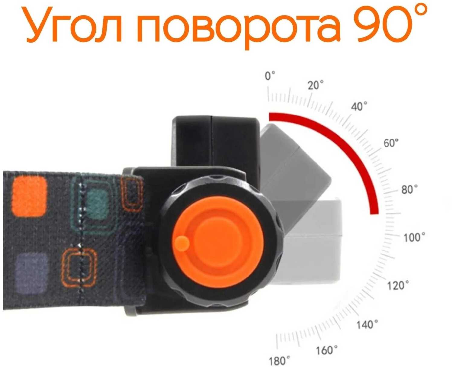 Налобный светодиодный фонарь SimpleShop с магнитом, 2 режима, регулировка угла и яркости фотография 5