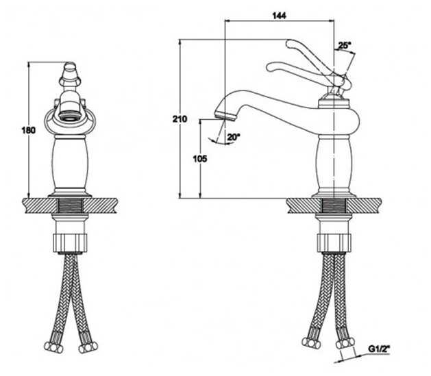 Смеситель для раковины (умывальника) KAISER Logo 47711, рычажный фотография 1