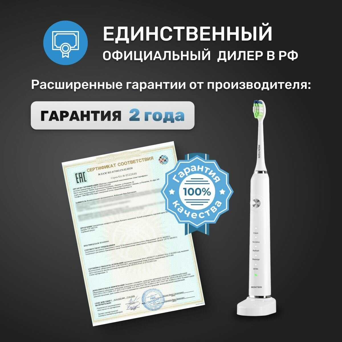 Электрическая зубная щетка MONTERI WellShine B32 фотография 1