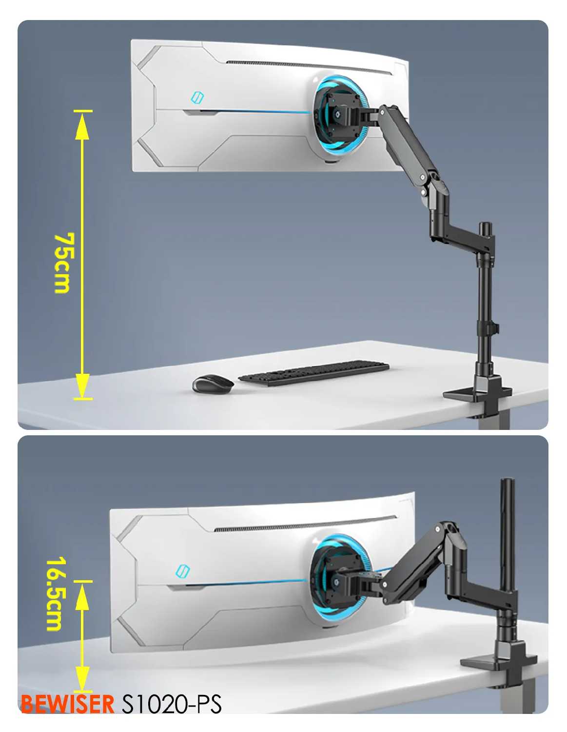 Настольный кронштейн Bewiser S1020-PS для игровых мониторов 34-57