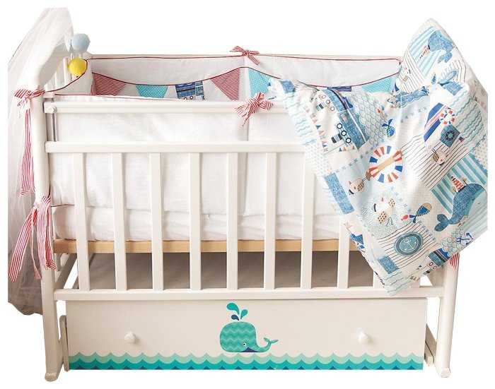 Кроватка byTWINZ Зайки, классическая, поперечный маятник фотография 4