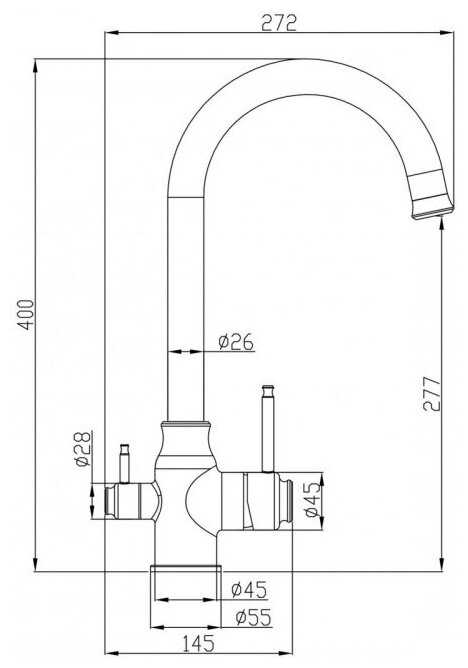 Смеситель для кухни (мойки) STEEL HAMMER SH 763 INOX, рычажный фотография 3