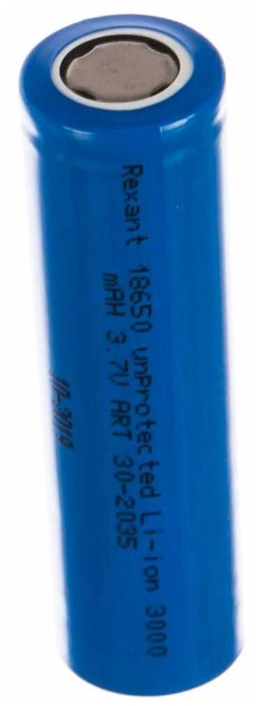 Аккумулятор Li-ion 18650 3000 mAH Rexant 30-2035 unprotected 3.7 В фотография 4