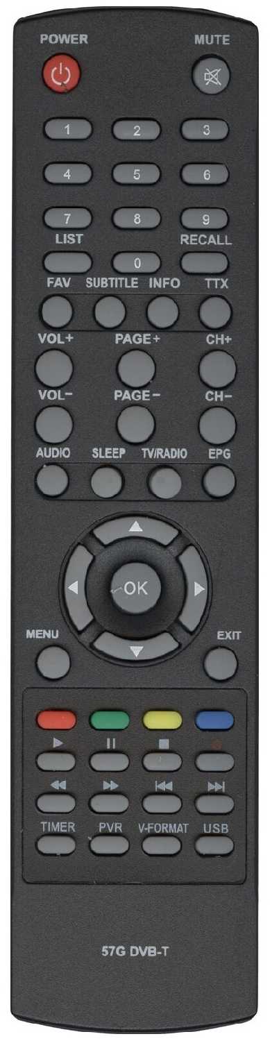 Пульт Huayu / SKYTECH 57G DVB-T для dvb ресиверов GoldMaster