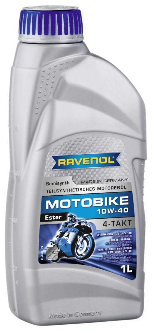 Полусинтетическое моторное масло RAVENOL Motobike 4-T Ester SAE 10W-40