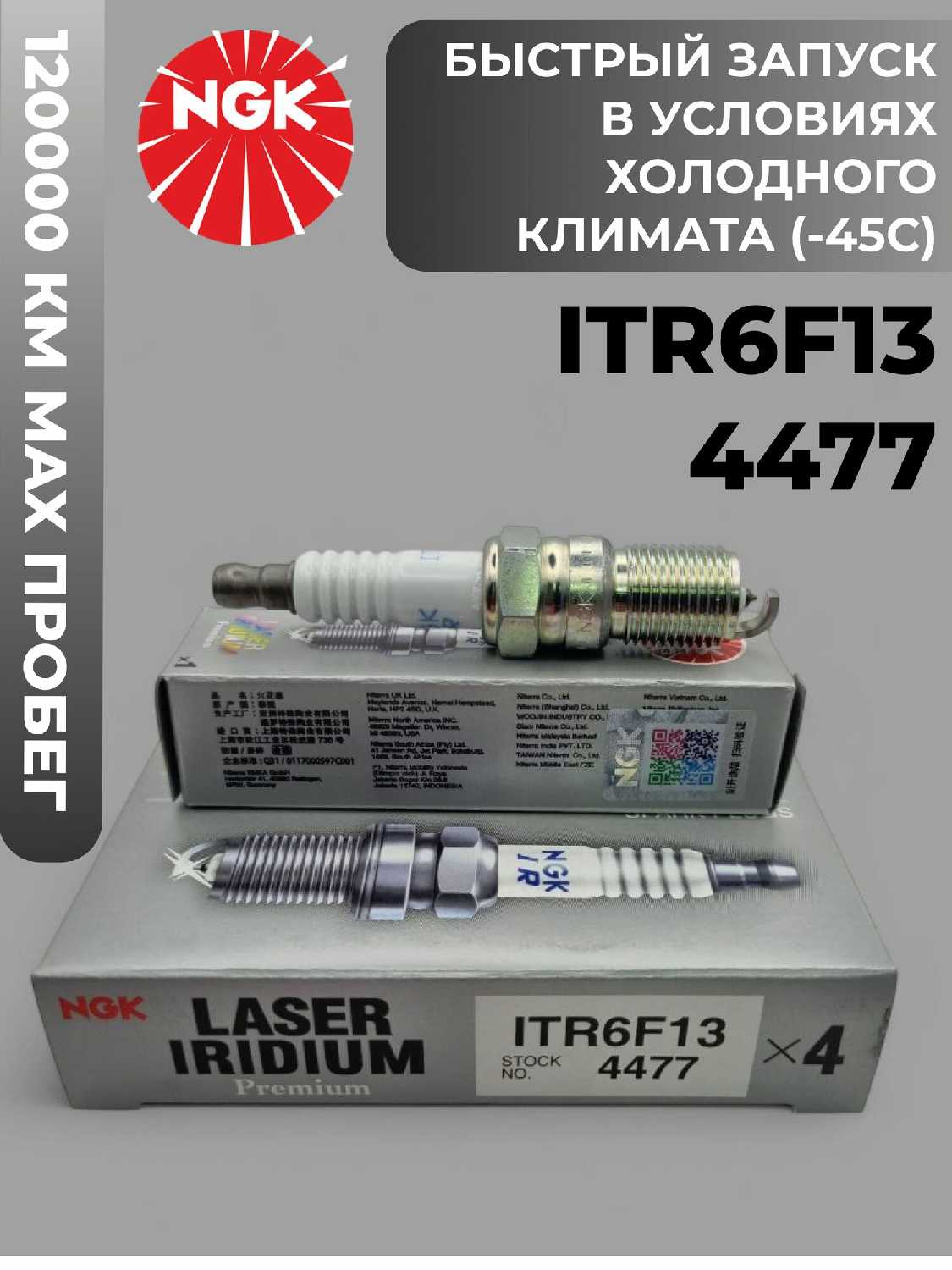 Свечи зажигания NGK Иридиевые (ITR6F13) фотография 7