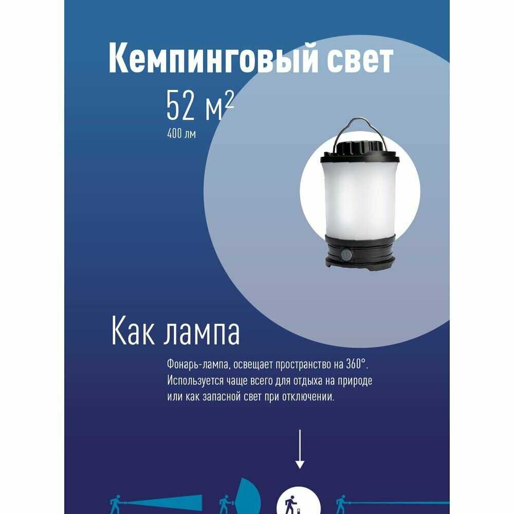 Фонарь кемпинговый Космос KOS604Lit [10Вт LED, съемный Li-ion 18650 2х2200mAh] фотография 2