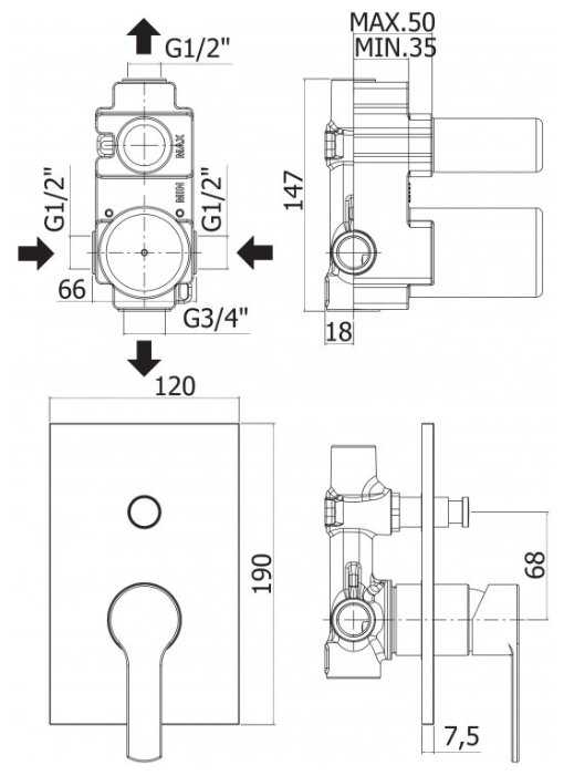 Смеситель Cezares Ovest VDIM-01 фотография 1