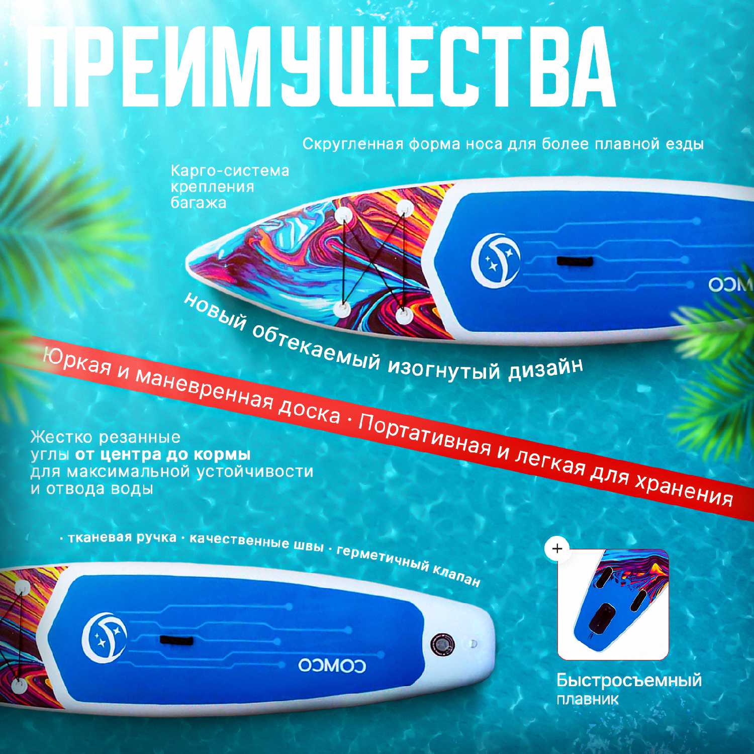 Сап борд для серфинга надувной двухслойный, Sup board Art 11.0' для плавания, надувная доска c веслом и насосом фотография 5