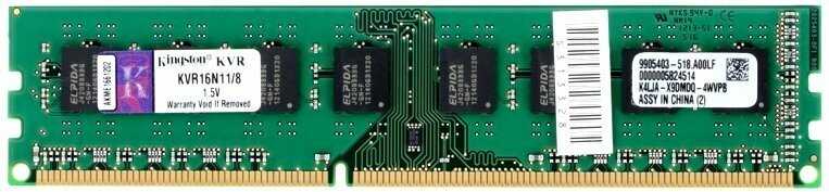 Оперативная память Kingston ValueRAM 8 ГБ DDR3 DIMM (KVR16N11/8WP) фотография 4