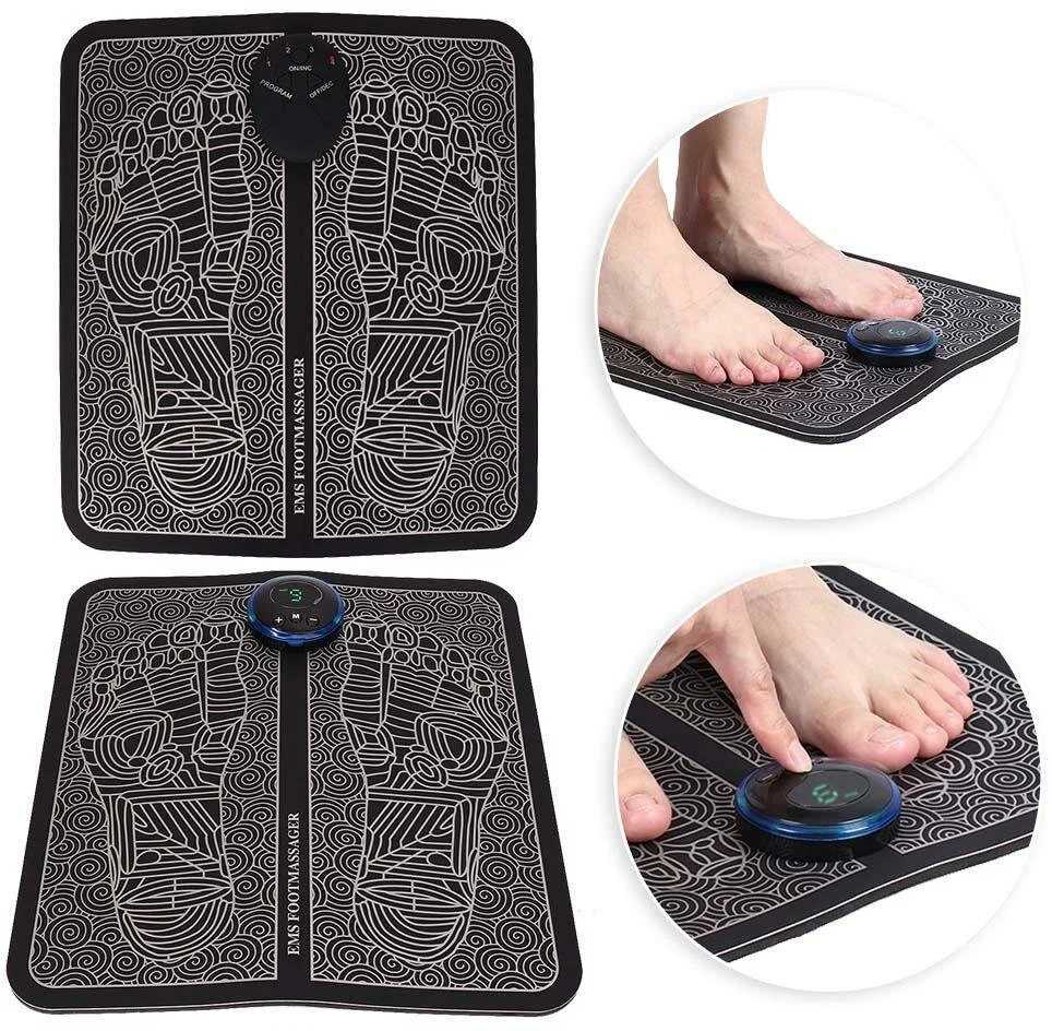 Массажер для ног электрический компрессионный Миостимулятор для ступней и мышц (8 режимов)