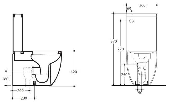 Унитаз с бачком напольный KERASAN Flo 3117 с горизонтальным выпуском фотография 1