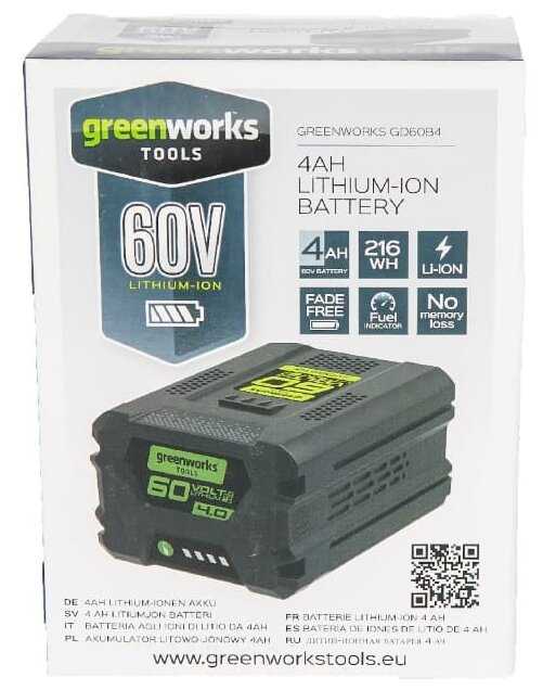 Аккумулятор Greenworks G60B4 (2918407) фотография 3