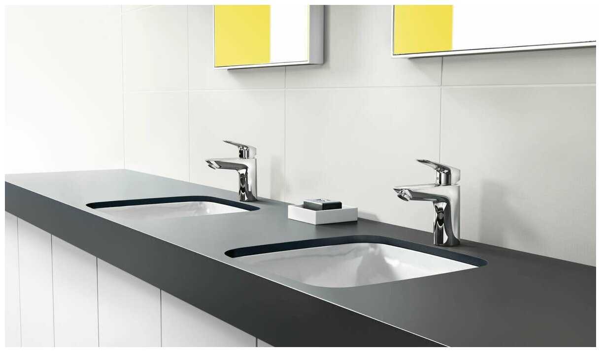 Смеситель для раковины (умывальника) hansgrohe Logis 71102000, рычажный фотография 3