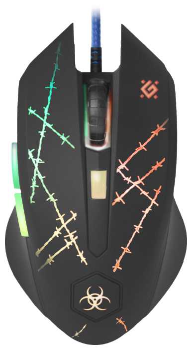 Игровая мышка для компьютера Defender Forced+кворик оптика 6 кнопок 3200 dpi фотография 1