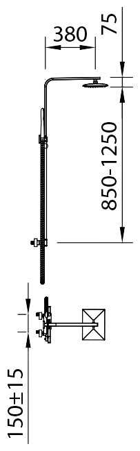 Душевая стойка Clever Nine Xtreme 60135, хром фотография 1
