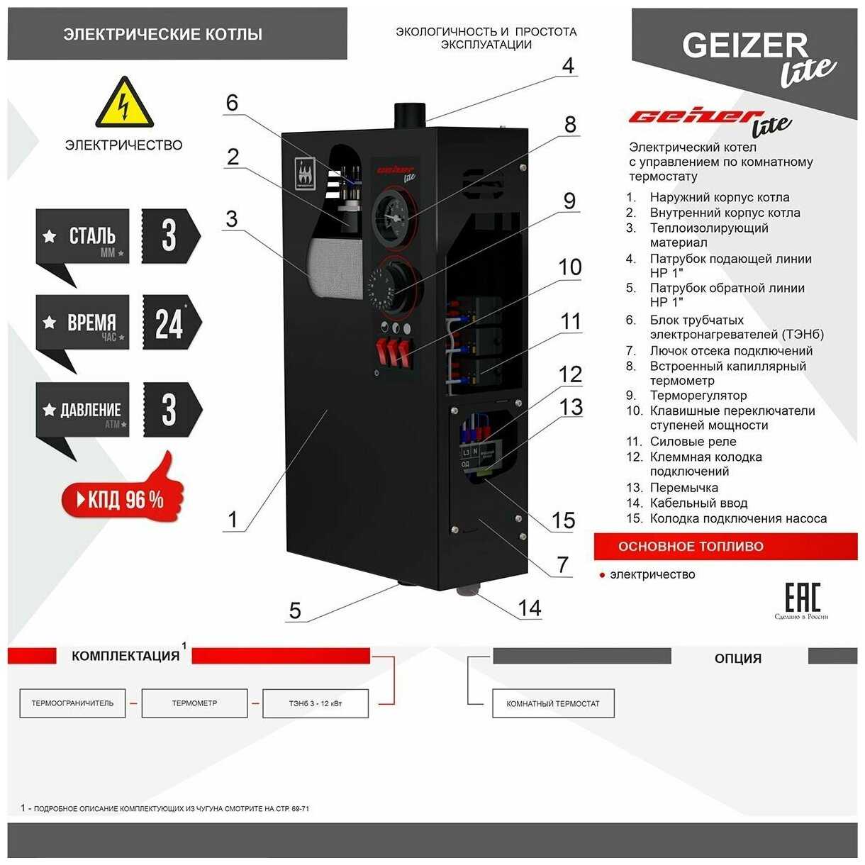 Котел отопительный электрический GEIZER Lite (9 кВт) фотография 1