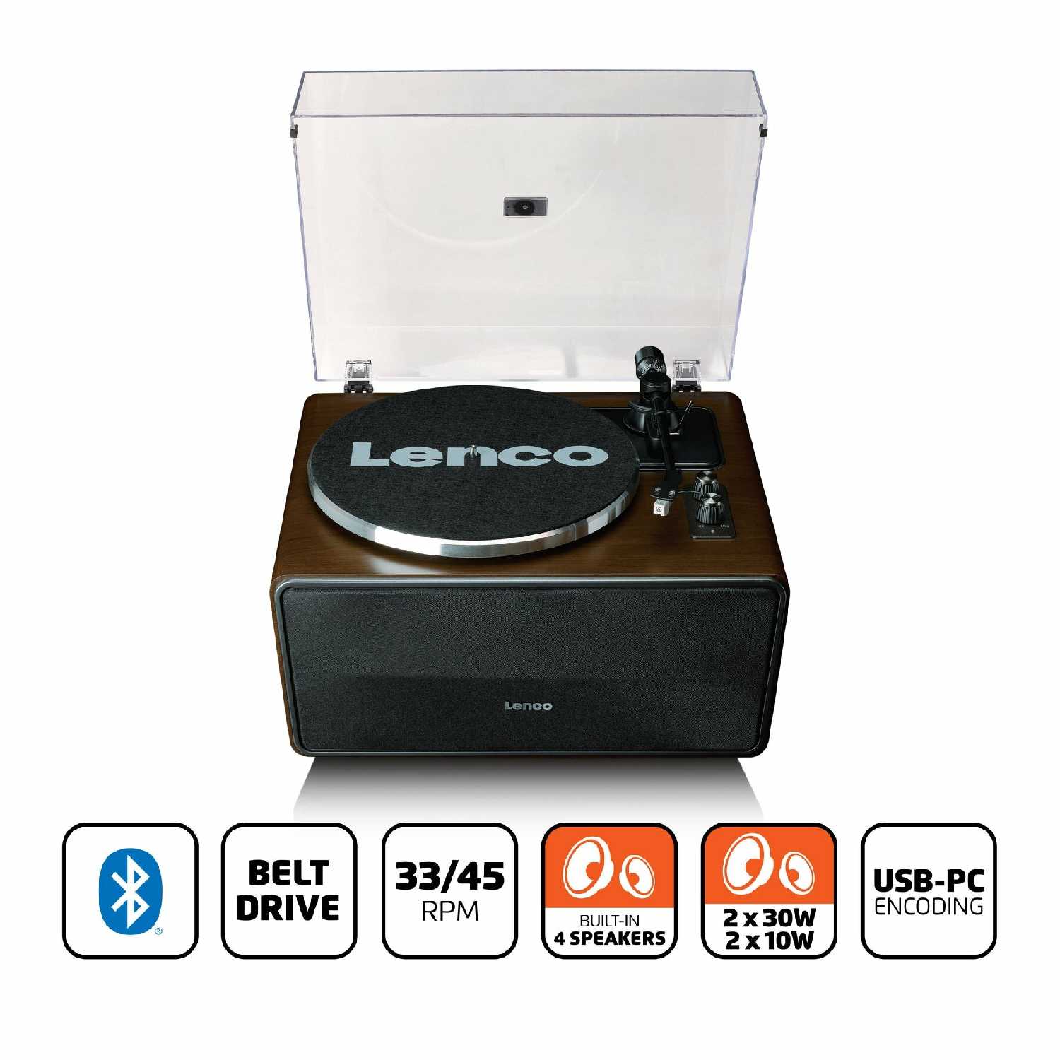 Виниловый проигрыватель Lenco LS-470WA (с Bluetooth и 4-мя встроенными динамиками) фотография 9