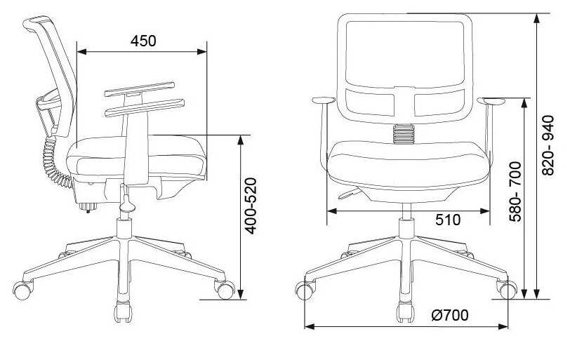Компьютерное кресло Бюрократ CH-535 офисное фотография 4
