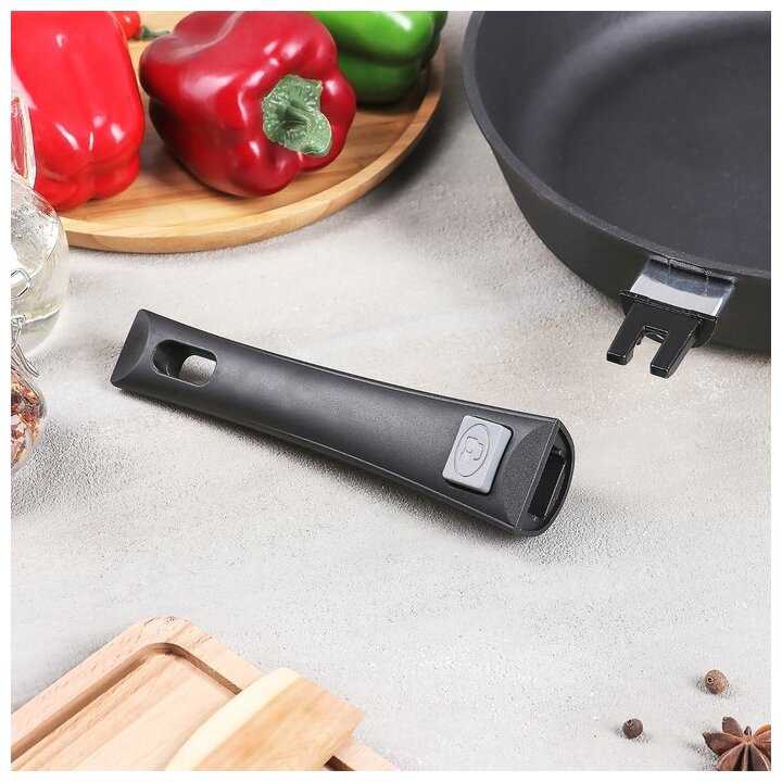 Сковорода литая чугунная 280х60 со съемной ручкой 4641442 фотография 2