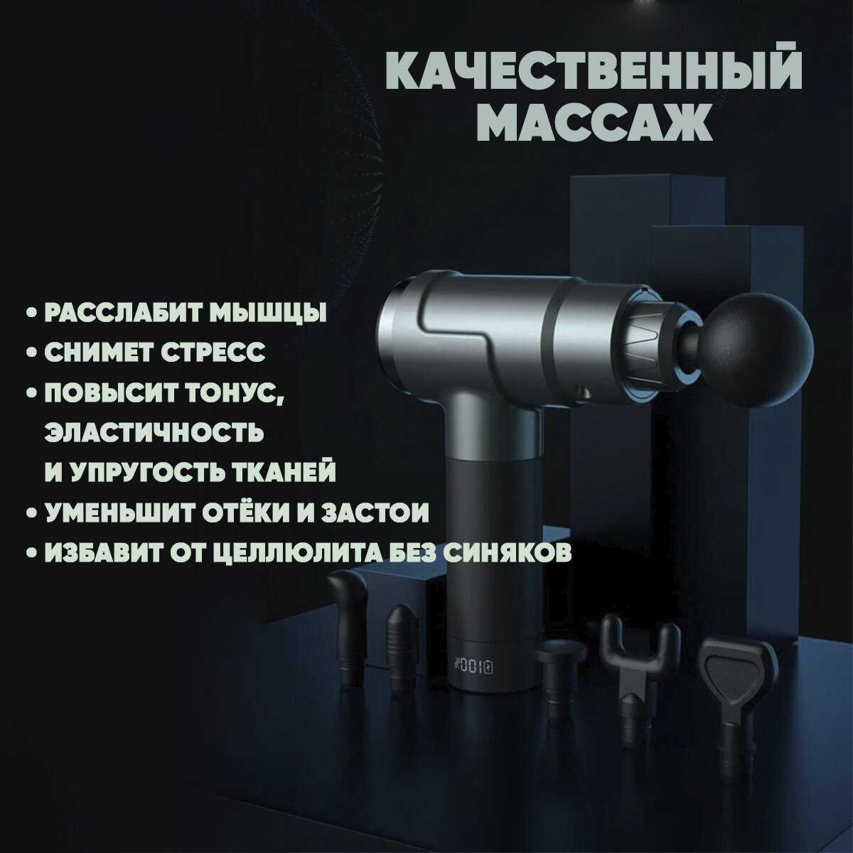 Перкуссионный массажер для тела электрический SBX Massage Gun MZ-MG09 фотография 3