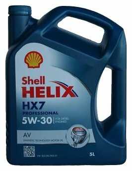 Полусинтетическое моторное масло SHELL Helix HX7 Professional AV 5W-30 фотография 2