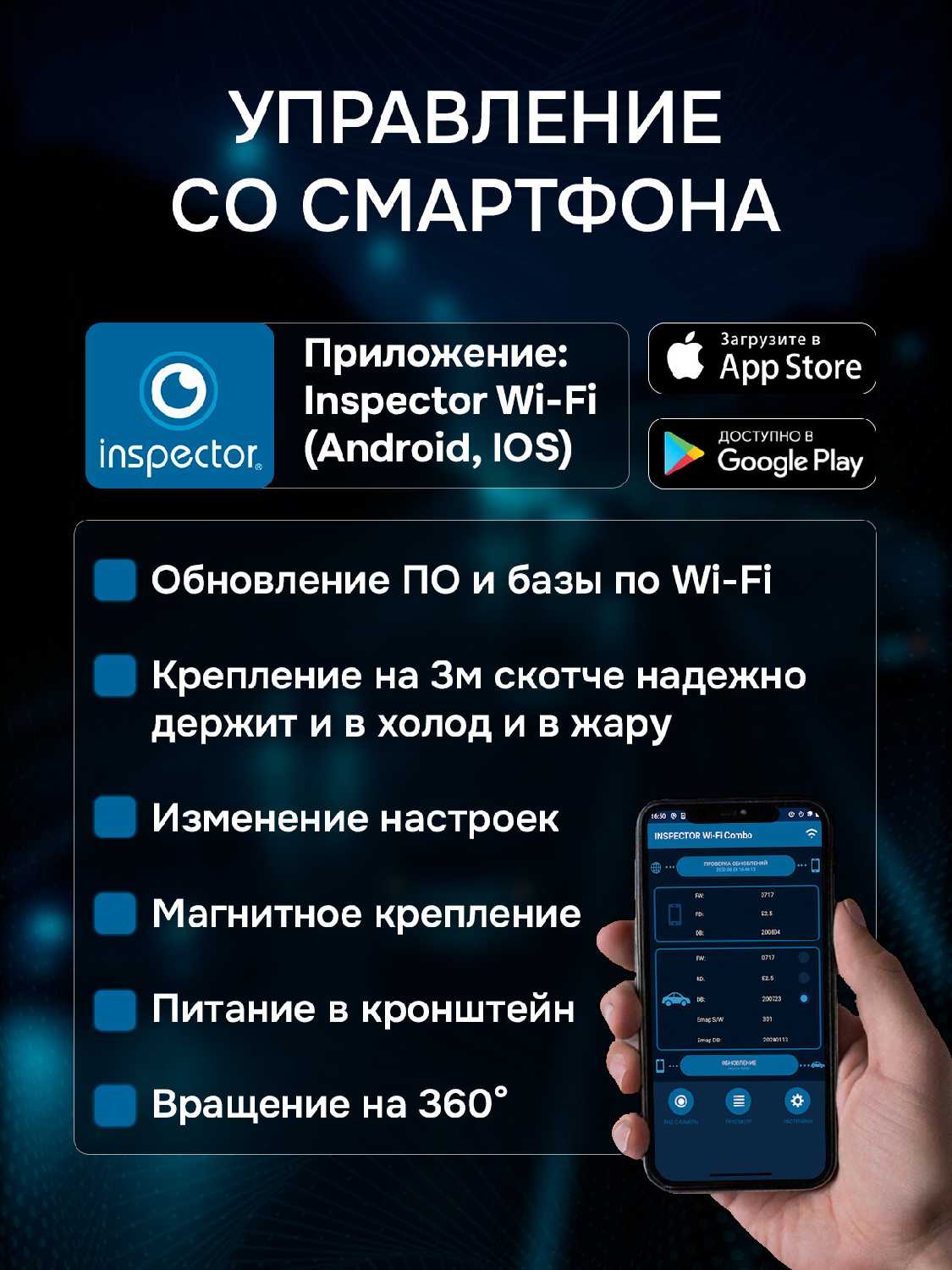 Радар-детектор INSPECTOR SHOT AIR PRO [Wi-Fi обновление] фотография 3